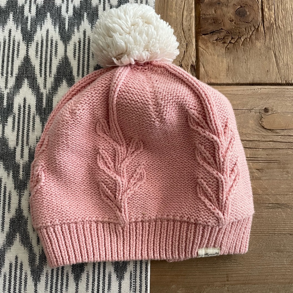 Millymook: Pink Knit Hat with Pom-Pom for Kids